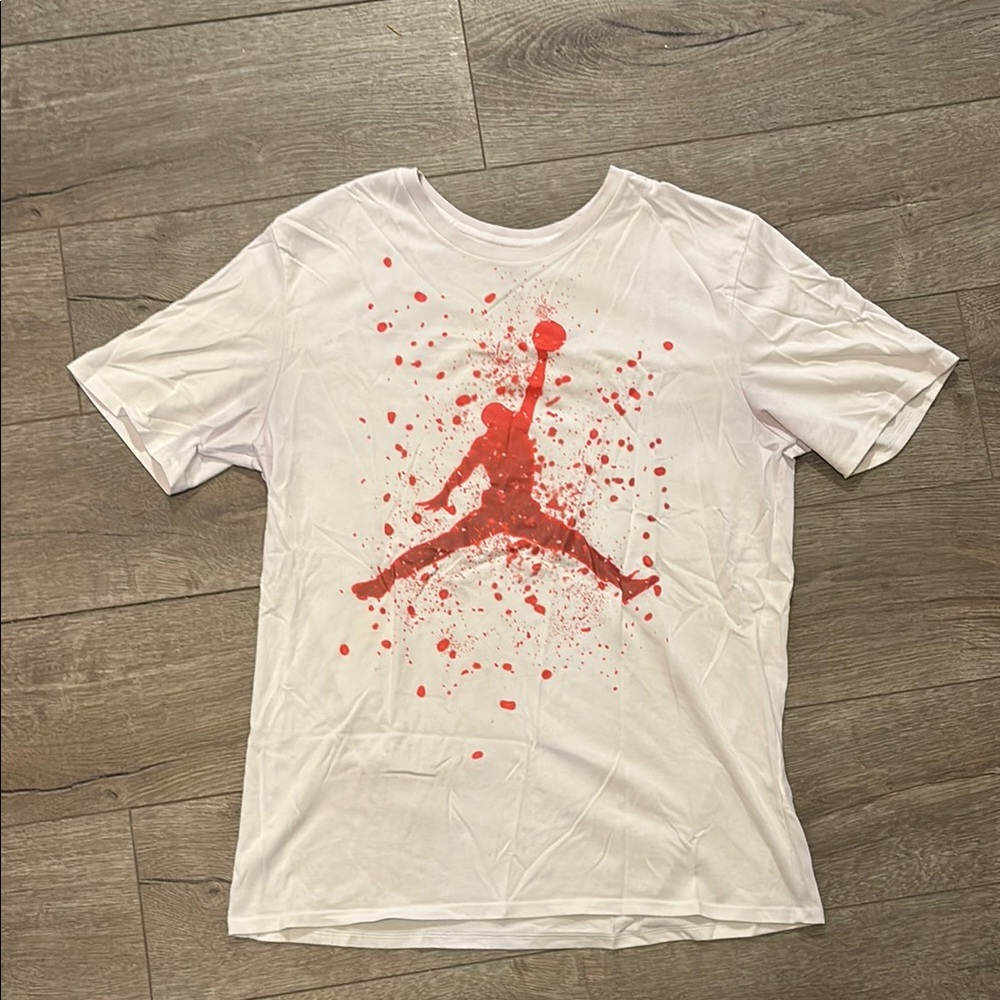 Jordan White and Red Men's T-Shirt